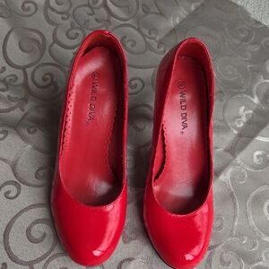 Wild Diva Red High Heel Shoes Pumps Size 6